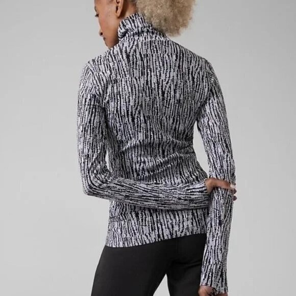 Athleta Flurry Elemental Turtleneck Black & White Small - Picture 2 of 6